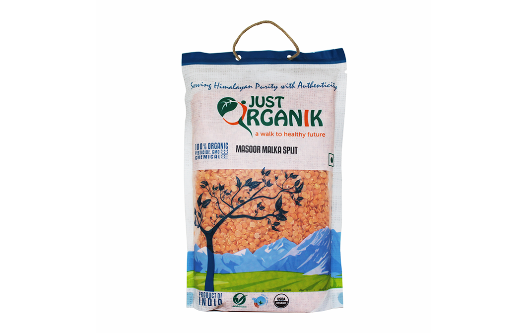 Just Organik Masoor Malka Split   Pack  500 grams
